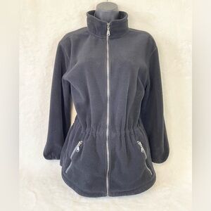 Vintage Eddie Bauer Black Fleece Jacket XS Y2K Gorpcore Zip Up